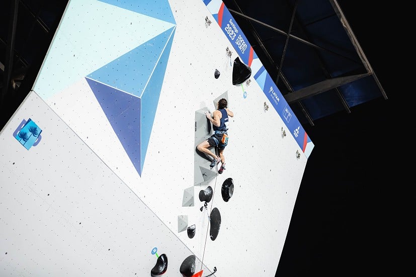 Jesse Grupper pulled a phenomenal Lead climb out the bag to take Gold and an Olympic ticket.  © Lena Drapella/IFSC