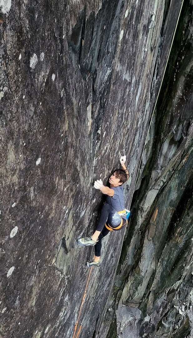 Franco on The Dewin Stone, 9a+  © Franco Cookson
