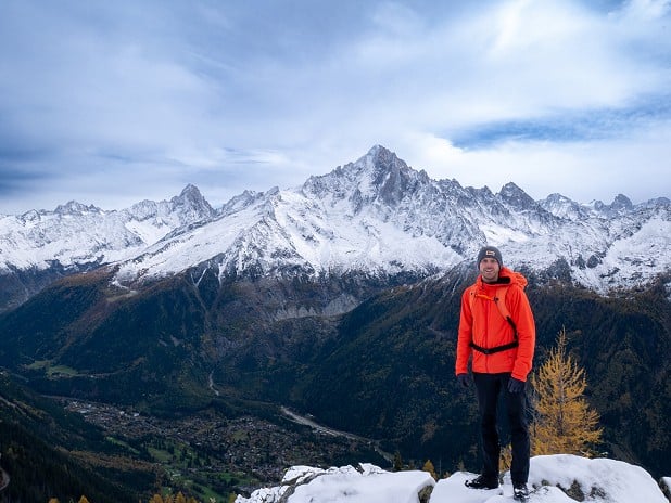 First Light Stretch Hoody out in cold conditions in Chamonix  © UKC Gear