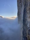 Just before we got engulfed by clouds on the Comci, Cime Grande