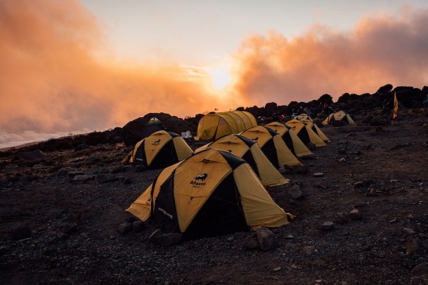 Altezza Travel Camp on Kilimanjaro after a short rain  © UKC Gear