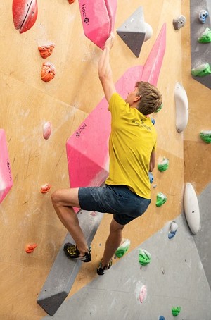 Tim Hill using the Veloce Lace at The Climbing Hangar, Sheffield  © UKC Gear