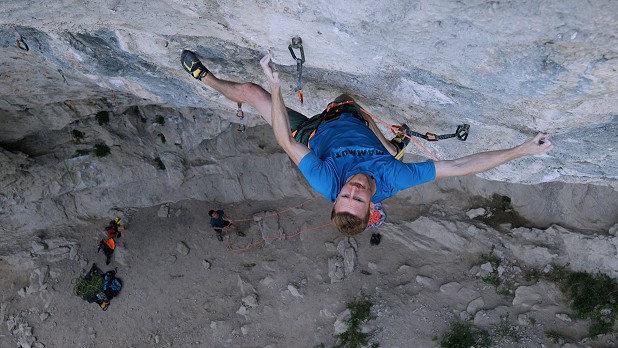 Jakob has suggested that the route be upgraded to 9b  © © Michael Piccolruaz/Alpsolut Pictures