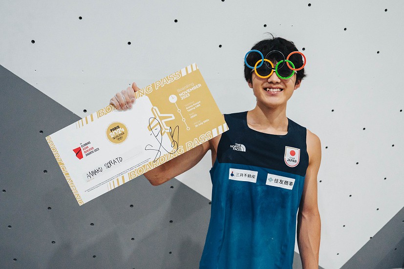 Rising star Sorato Anraku (JPN), who won the overall World Cup in Lead and Boulder in 2023, took the win in Jakarta  © IFSC