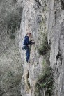 Patrick climbing Boss of Choss at Anstey's Cove