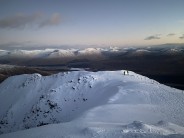 View from summit to top of rib