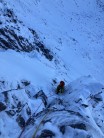 Adam coming up the third pitch of Finger’s ridge - unreal weather
