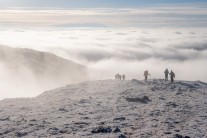 Cloud inversion on the summit of Beinn Chabhair.