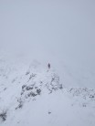 Before the clouds lifted at the start of the Aonach Eagach traverse