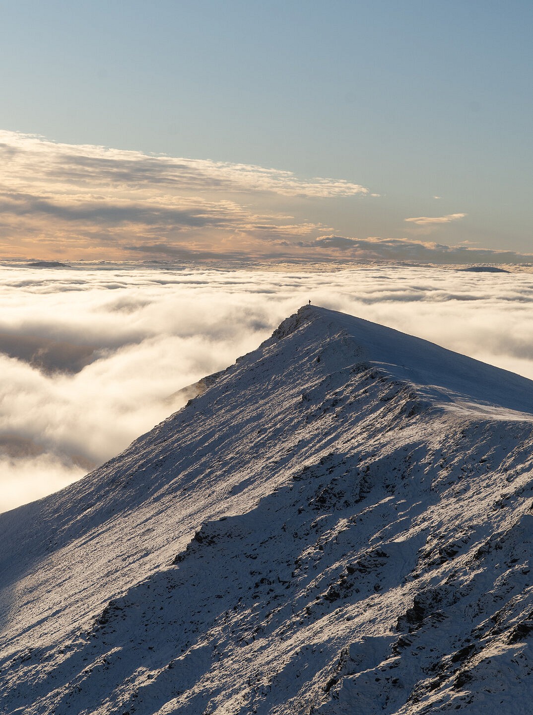 Taken from the summit of Blencathra, after a snowy scramble up Sharp Edge.  © Ruby Chapman