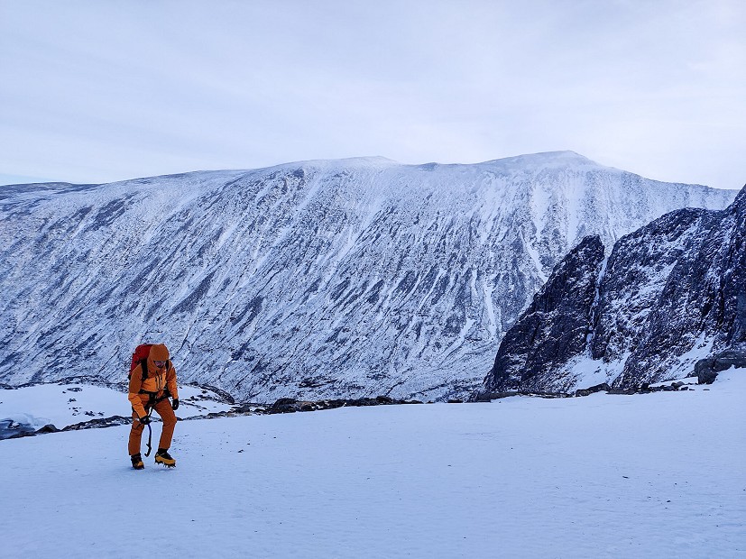 Breathing well on a long slog into The Comb on the Ben  © Devon Russell