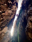 3D climbing in the final chimney pitch