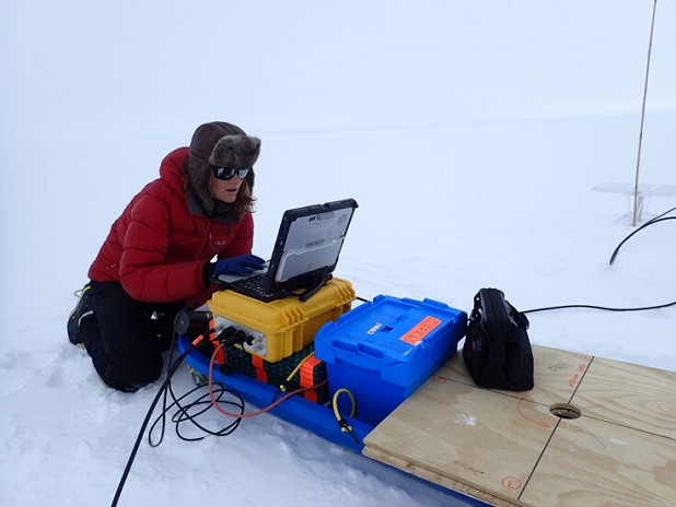 Checking science equipment at Rothera prior to field deployment  © Tom Sylvester