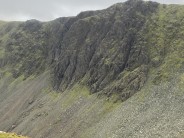 Dow crag with the south rake far left looking like an impossible scramble viewed from the Old Man of Coniston