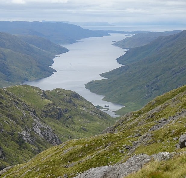 Loch Morar from Sgurr na h-Aide. North shore on the right  © Iain Thow
