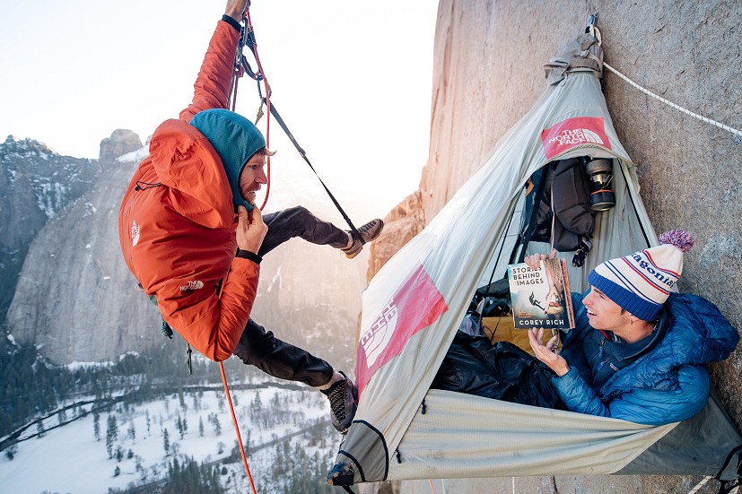 Hanging around with Seb Berthe on El Capitan.  © Alex Eggermont