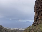 A team sessioning the route with La Gomera behind