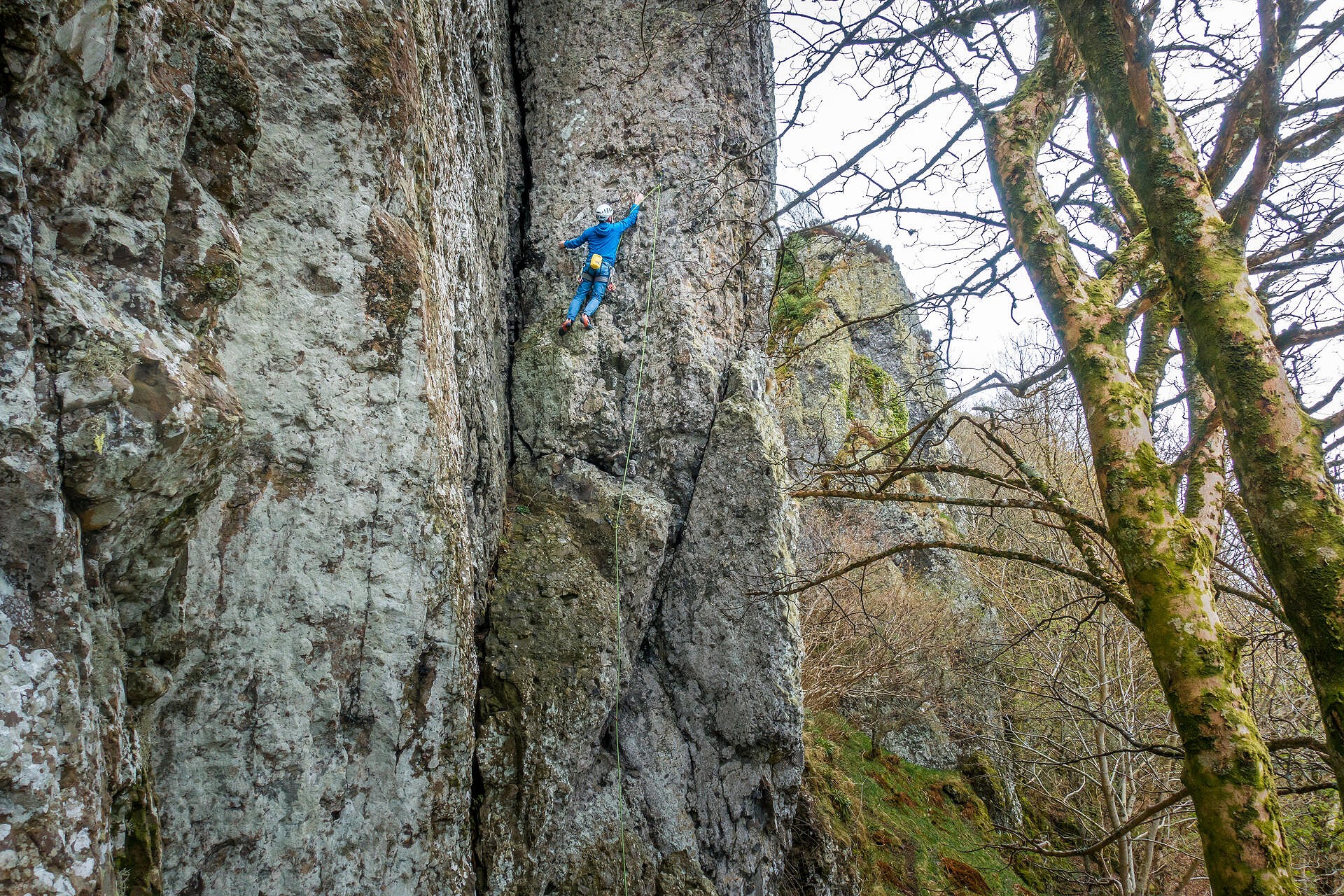 Getting into the start of the real climbing on 'Herbie Mhor', Gallanach.  © Fraser