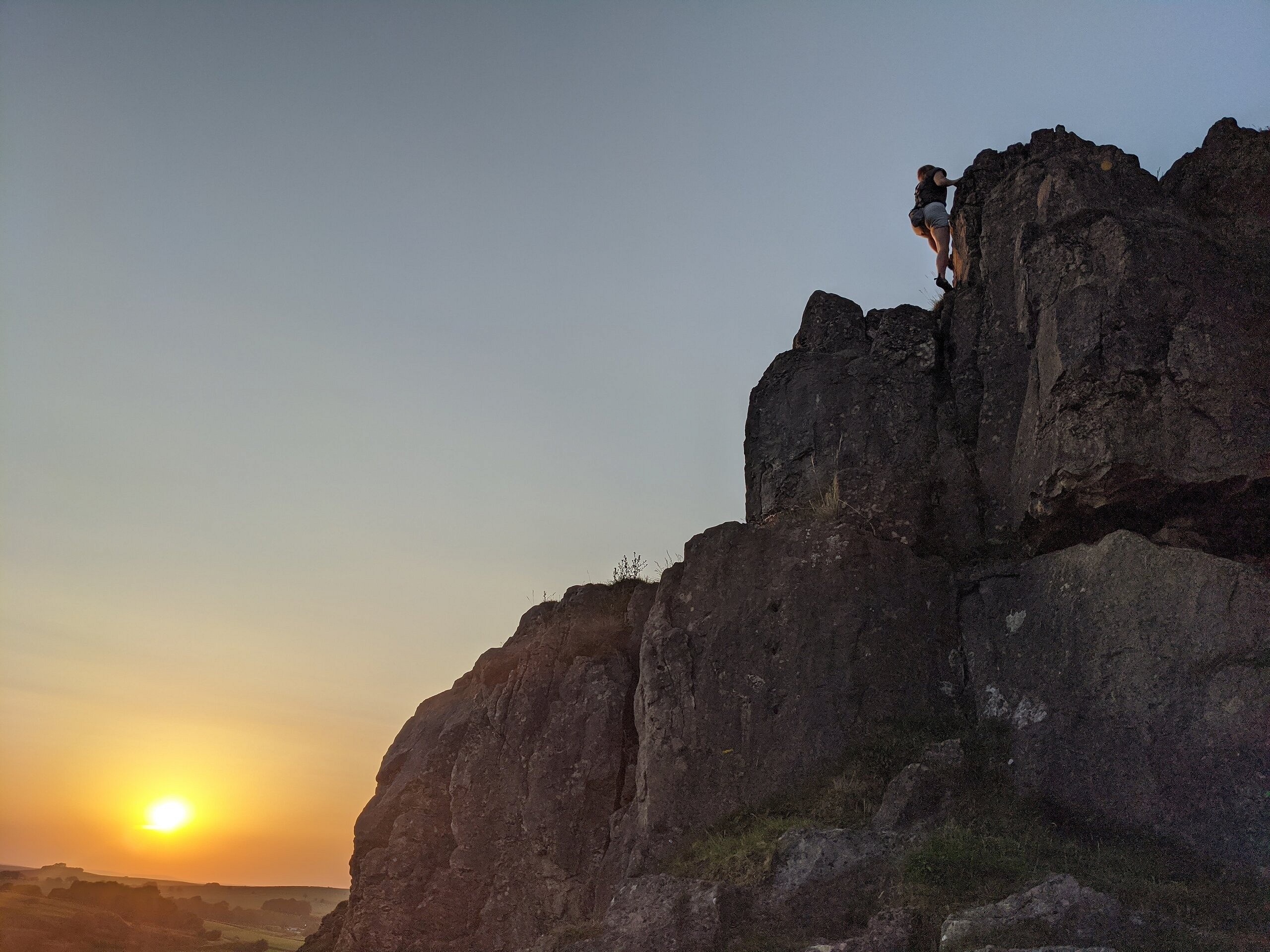 Ginette soloing Introductory Wall before the sun sets.   © GinetteRachel