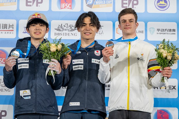 Men's podium Keqiao 2024.  © IFSC