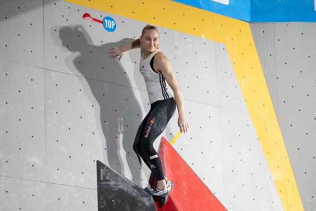 Janja Garnbret made a statement in dropping just one climb throughout the competition.  © IFSC