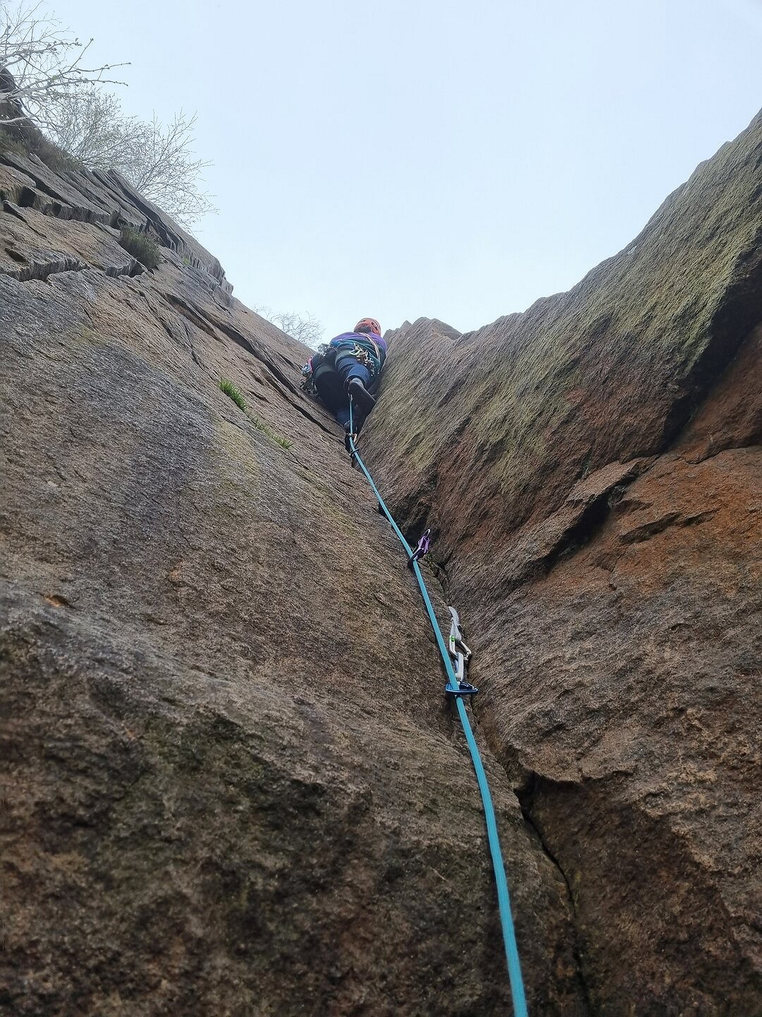 Rion nearing the top of Hells Bells  © EHarrison