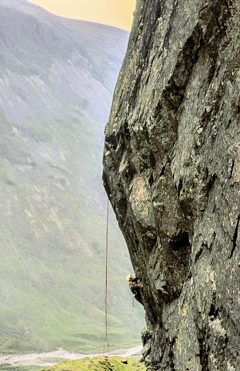 Steve Wilson follows Colin Read on the second ascent of The Vikings, at The Napes. July 1969.  © Tony Marr