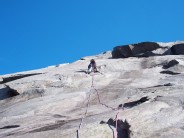 John Venier leading pitch 5 on the first ascent of 'The English Tourist' in 2008