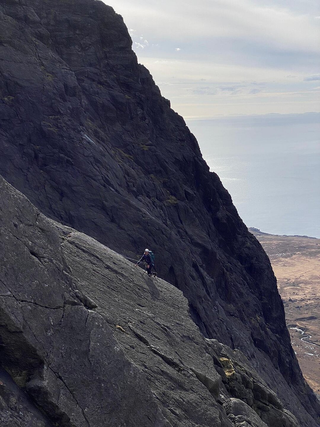 Another party took this photo of me topping out of Cioch West on Skye.   © Jennaf89