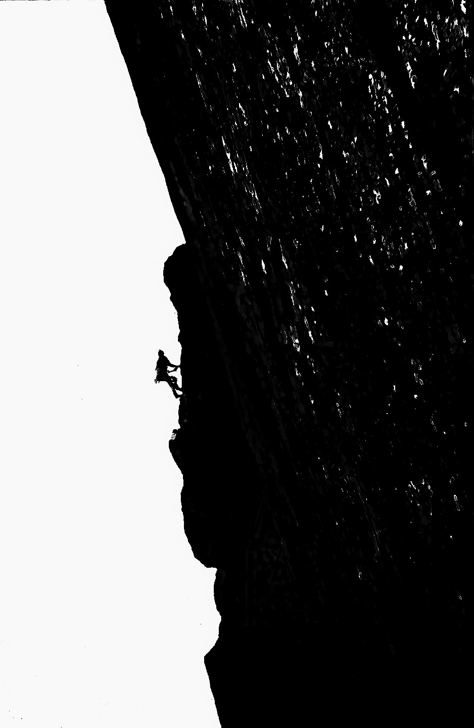 Rod Valentine making second ascent of Incubus [1 pt of aid]. East Buttress of Scafell. 1973.  © Tony Marr