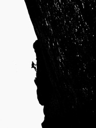 Rod Valentine making second ascent of Incubus [1 pt of aid]. East Buttress of Scafell. 1973., 312 kb