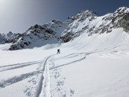 Heading up to the Ochsenscharte col from the Jamtal Hutte