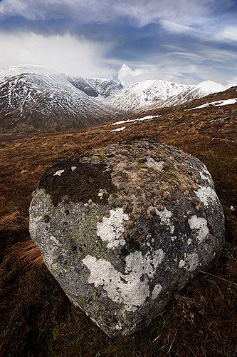 Creag Meagaidh and boulder