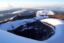 Cotopaxi summit crater taken just after sunrise