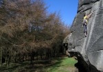 Ali soloing the Northumberland classic The Sorcerer (E1 5c), Back Bowden