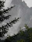 Rock fall on the Dru, Chamonix