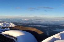 Cotopaxi crater rim and view out onto plains of Ecuador..looks like 'Journey to the Center of the Earth'