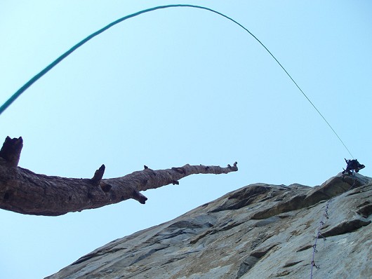 Dave Rundall - first pitch of West Face of Leaning Tower  © datoon