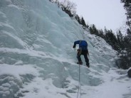 Rob Naylor on Susse's Veil III, Above Vemork, Rjukan, Norway
