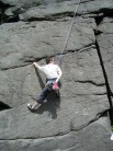 Me looking very relaxed on a climb