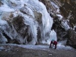 Low Water Beck (Coniston) main pitch - climber Tom Phillips -