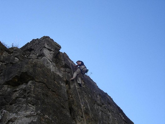 Nath climbing at top quarry  © The RigPig