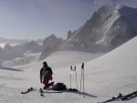 At the top of the Vallee Blanche before crossing to Mt Blanc du Tacul to attempt Chere Couloir, @ -30DegC!