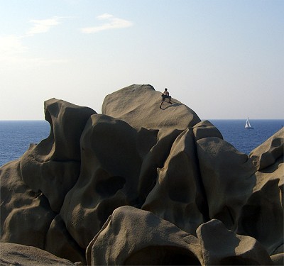 Bouldering at Capo Testa, Sardinia  © MartyT