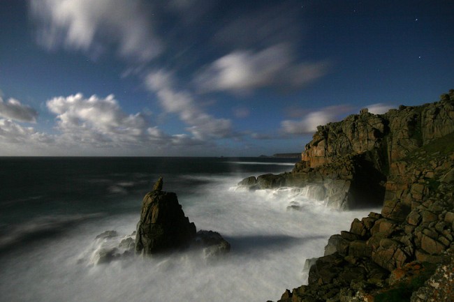 Sennen and Irish Lady Cove. Phot taken by moonlight.  © stuart100