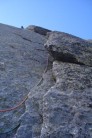 The third crux pitch on the Cassin