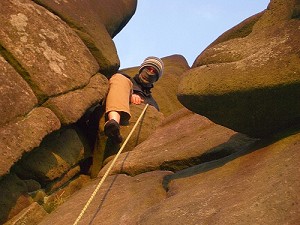 eppa at the Roaches, around sunset. My first ever lead and time on real rock.  © tenyen