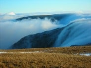 Cloud pouring into Haweswater over High street