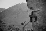 RichC stretching out on Saigon V5.  Buttermilk, Owens River Valley.