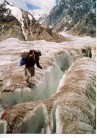 Crevasse hopping of the Biafo Glacier